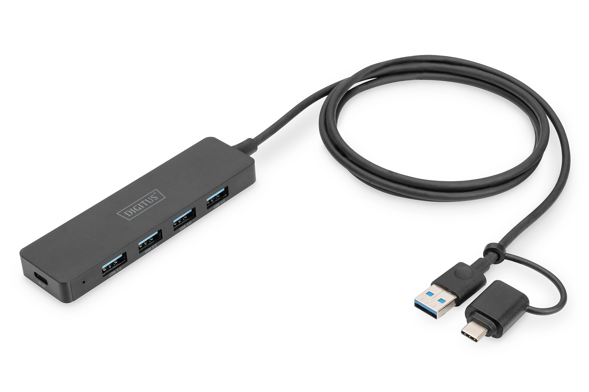 DIGITUS DA-70236 USB 3.0 Hub 4-Port, Slim Line