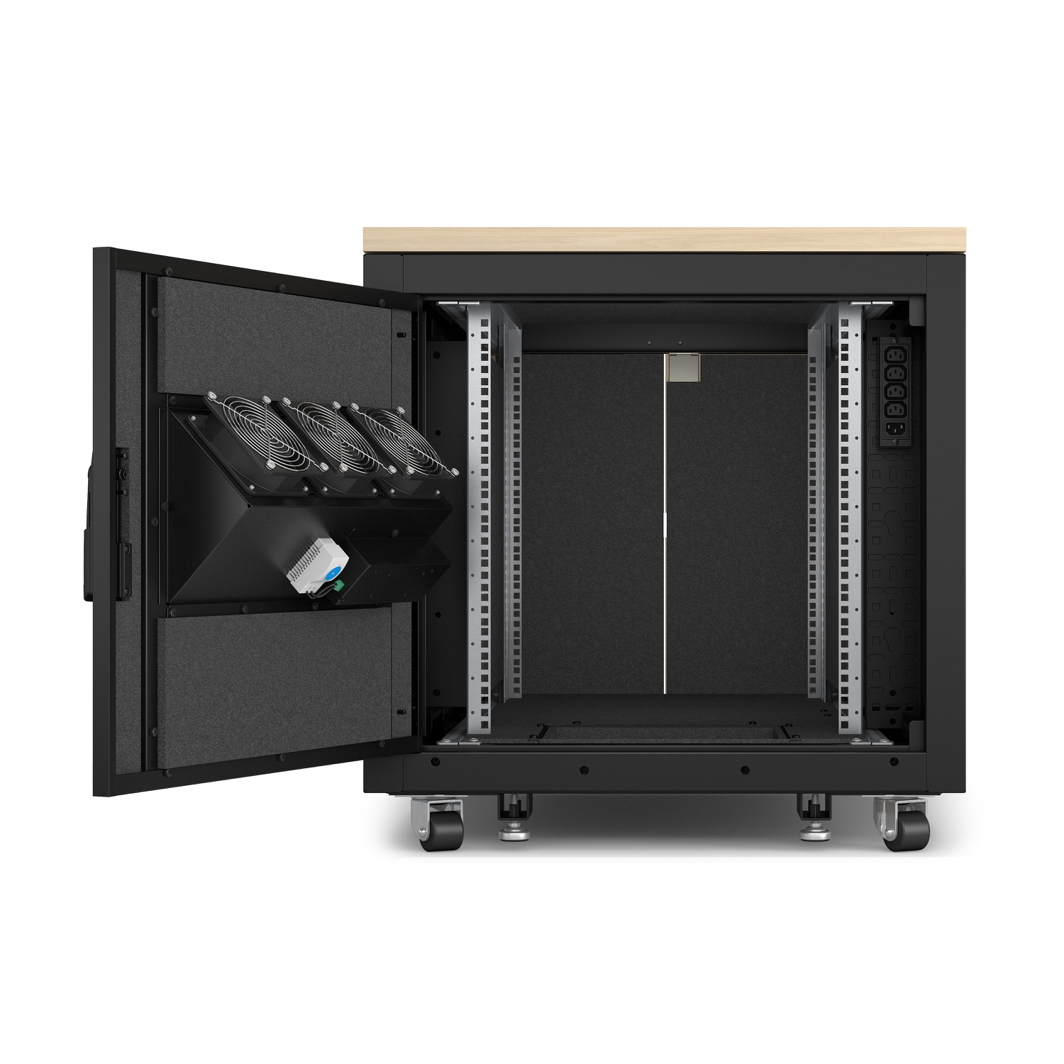 APC  NetShelter Soundproof, 12U, Server Rack Enclosure, Maple